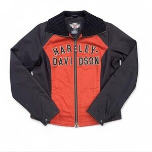 Harley-Davidson women’s Black and Red Bomber Jacket embroidered